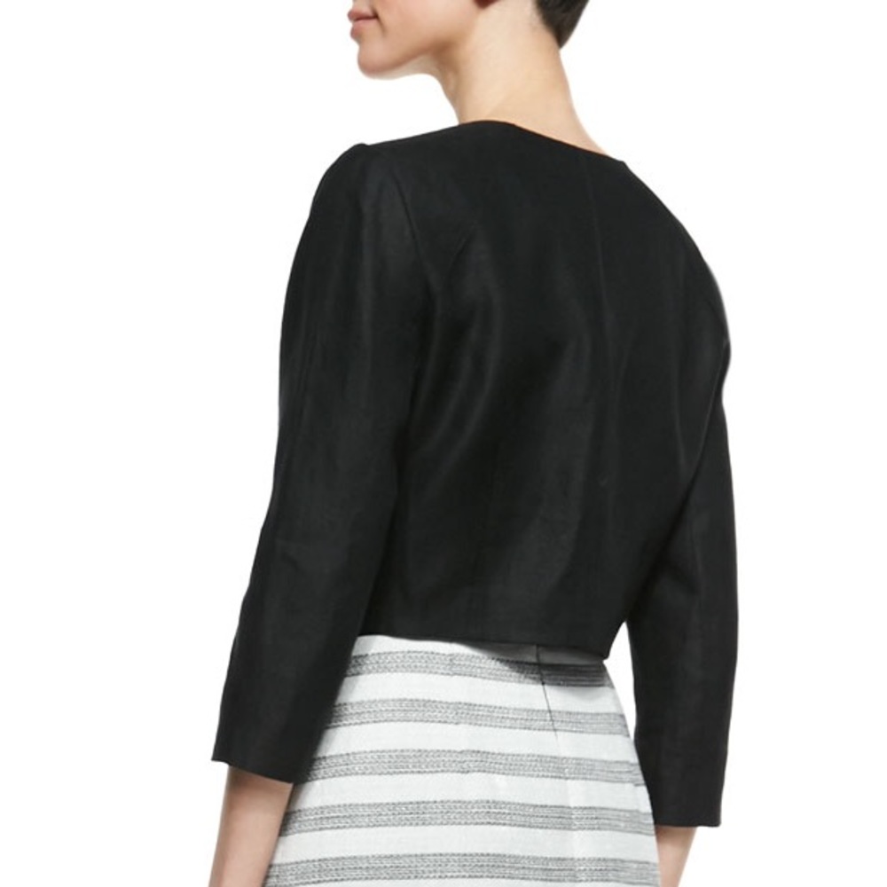 NEW Kay Unger New York Linen Blend Striped Blazer - Picture 2 of 8